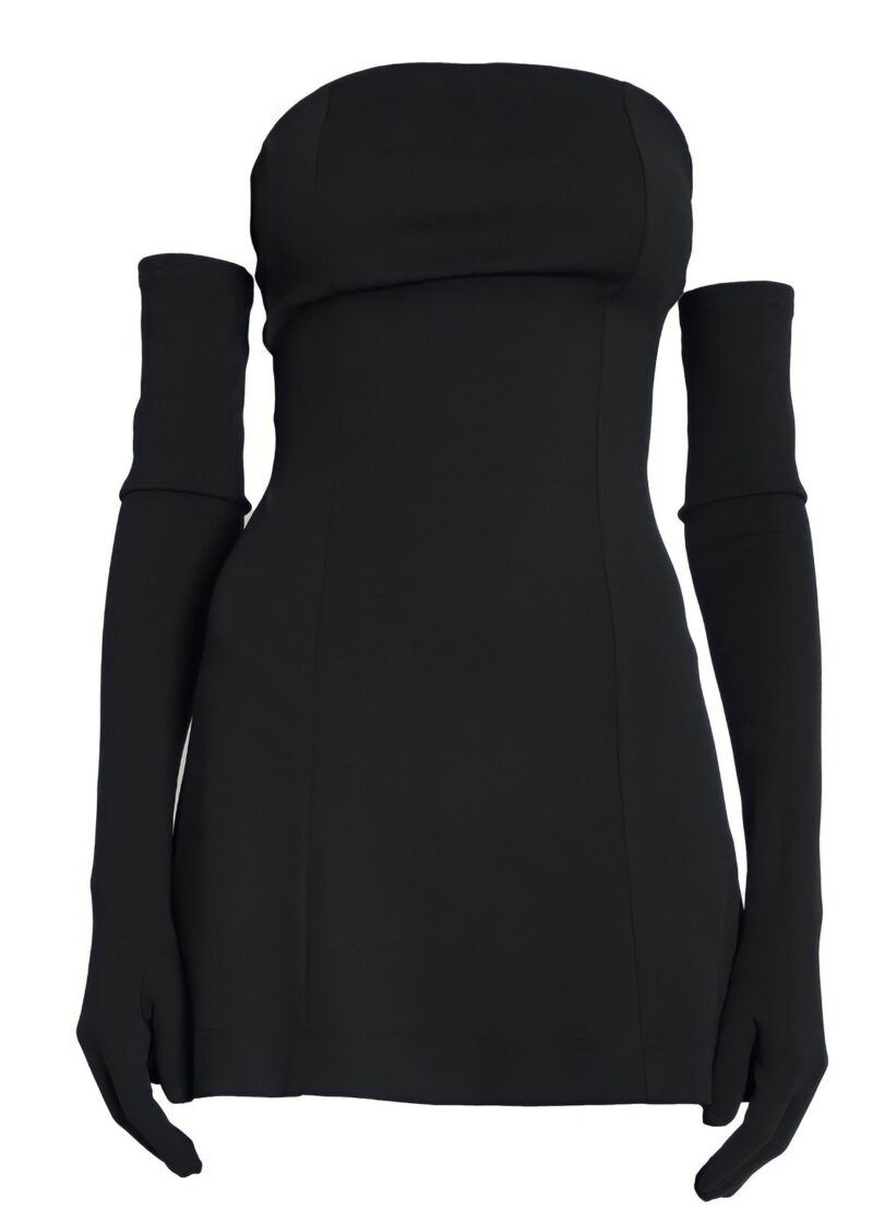 Black Dress & Gloves Set