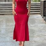 Brietta Bow Slit Dress