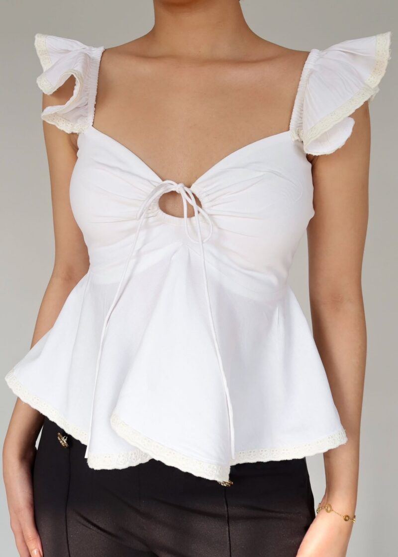 Cutout Frill Top