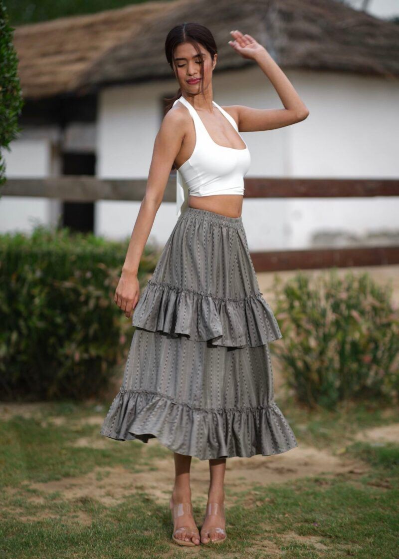 Graphite Frill Skirt