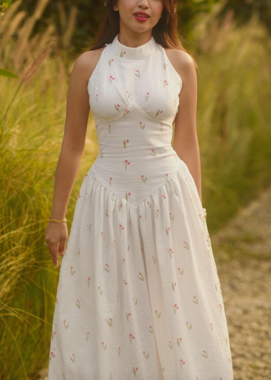 Tulip Lace Up Dress