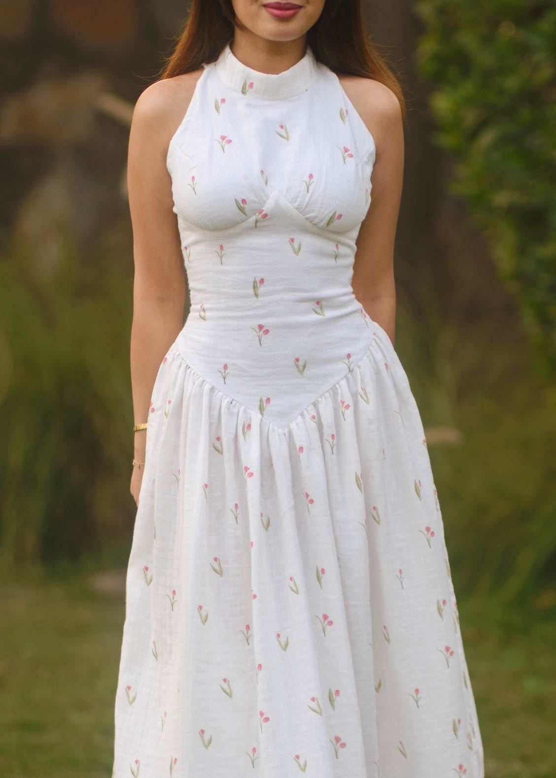 Tulip Lace Up Dress