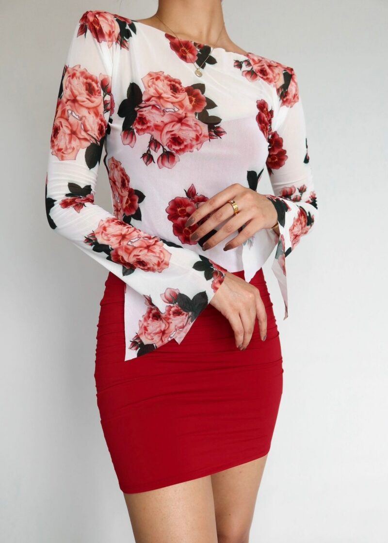 Rose Mesh Top
