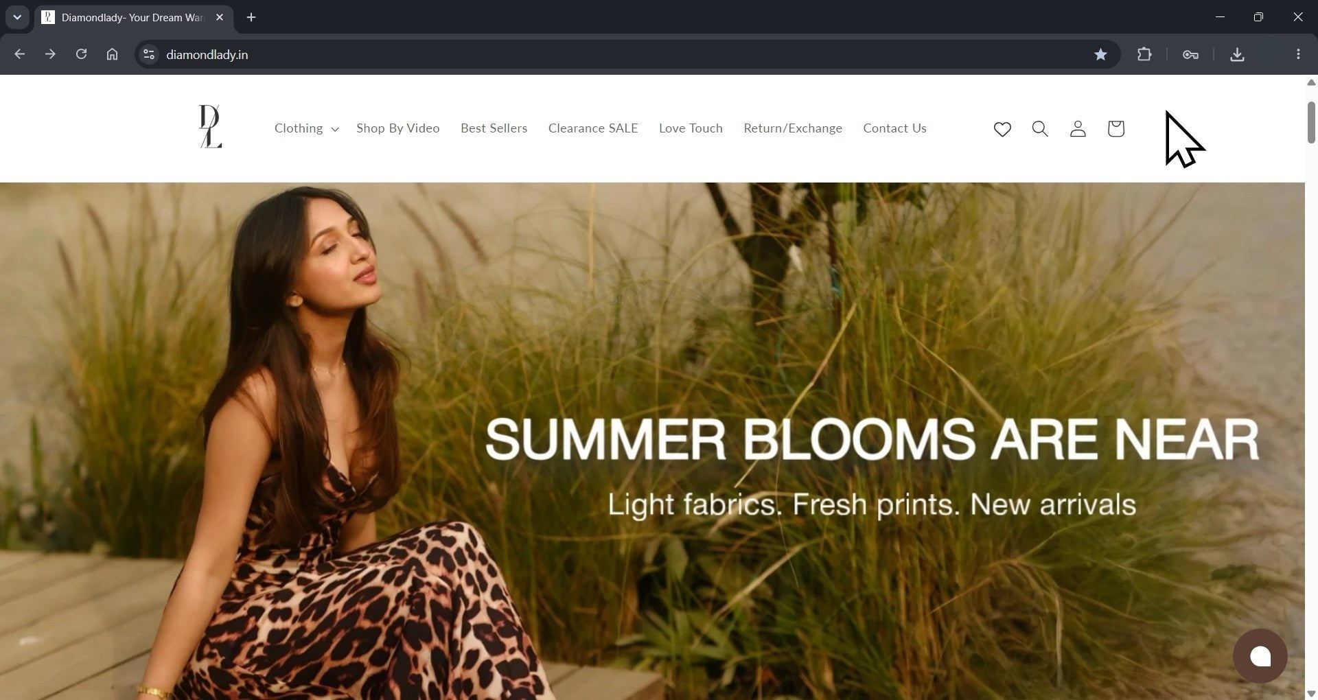 DiamondLady website homepage